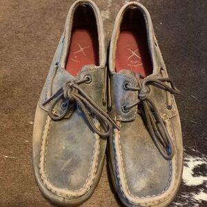 Twisted X Gray Flats Moccasin-Style Loafers